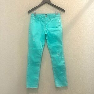 Gap denim light teal size 16 girls stretch super skinny ankle